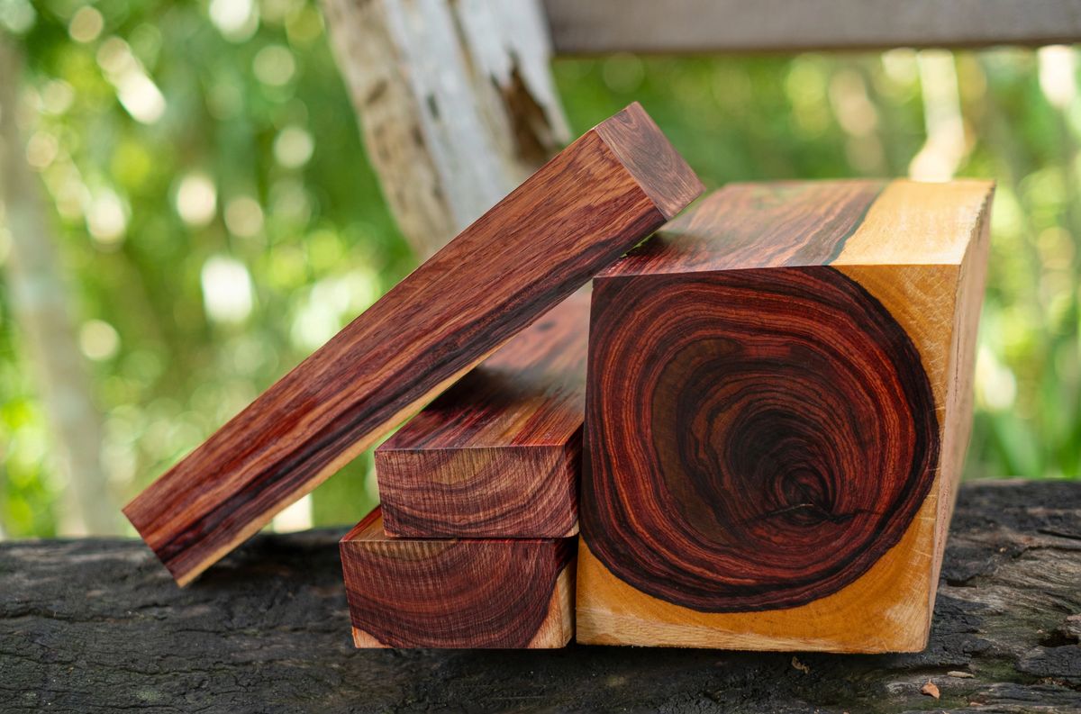 Handcrafted cocobolo pistol grips